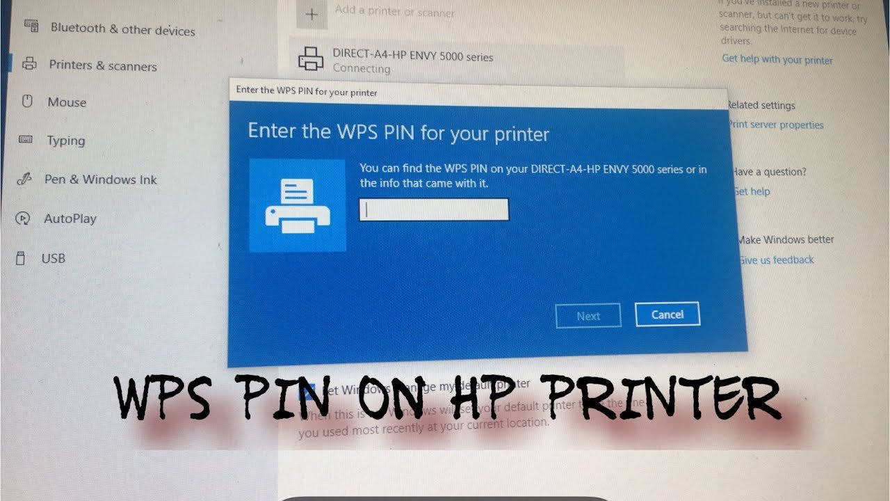 WPS Pin On HP Printer