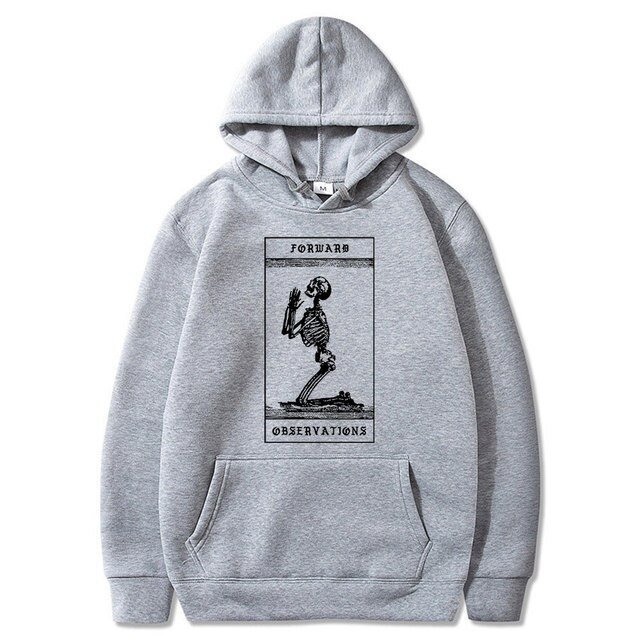 Praying Skeleton Gray Hoodie